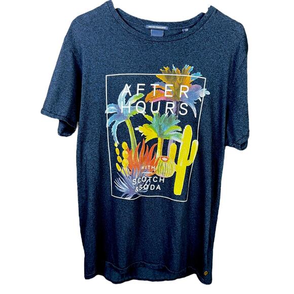 Men's Scotch & Soda After Hours Melange Cactus Desert T-Shirt Size L $68 Retail - Picture 1 of 6